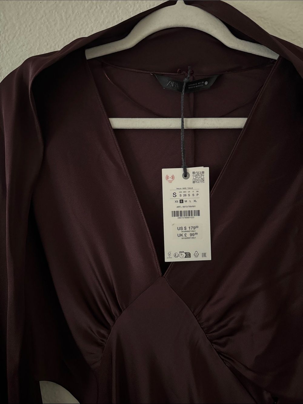 Zara Long Sleeve Wrap Dress — Dark Brown - Picture 5 of 5
